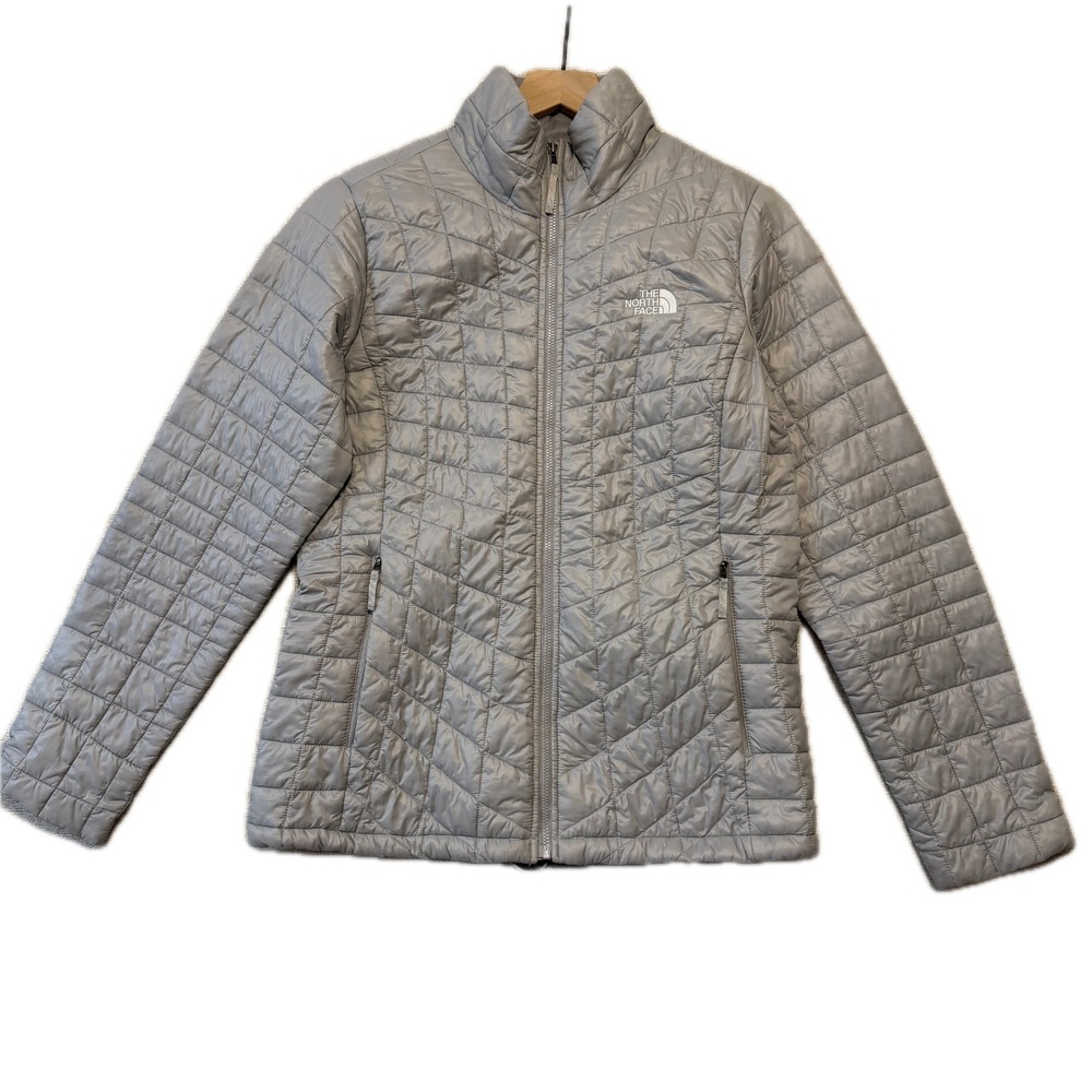 THE NORTH FACE Jacket Womens M ThermoBall Eco Gray Nylon Quilted Puffer NF0A4QS3